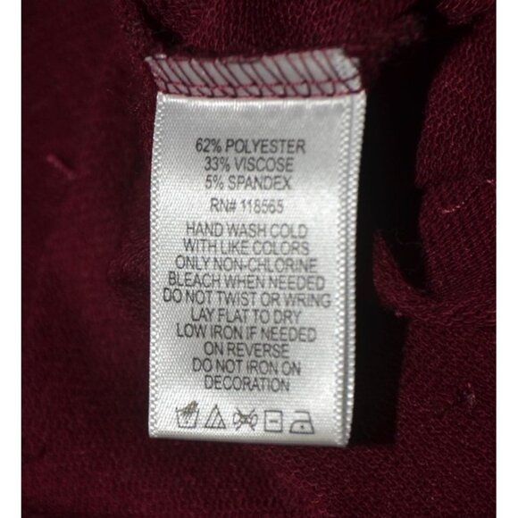 Quacker Factory Womens Plus 3X Maroon Sequin Tunic Thin Knit Shirt Party Holiday - Picture 9 of 10